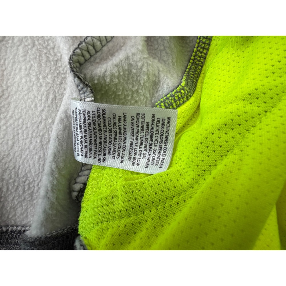 Danskin Now Womens 2X Hoodie Full Zip Fleece Jacket Grey Black Neon DNW45662 - Picture 7 of 10
